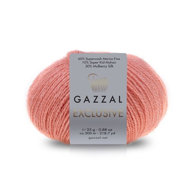 Gazzal Exclusive 9905 Coral – merino silk mohair yarn