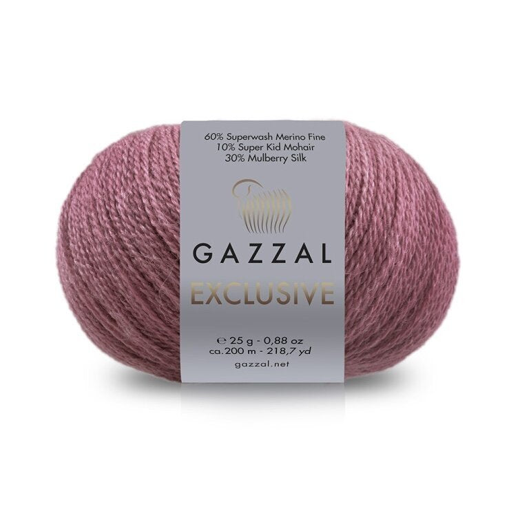 Gazzal Exclusive 9945 Dark Rose – merino silk mohair yarn