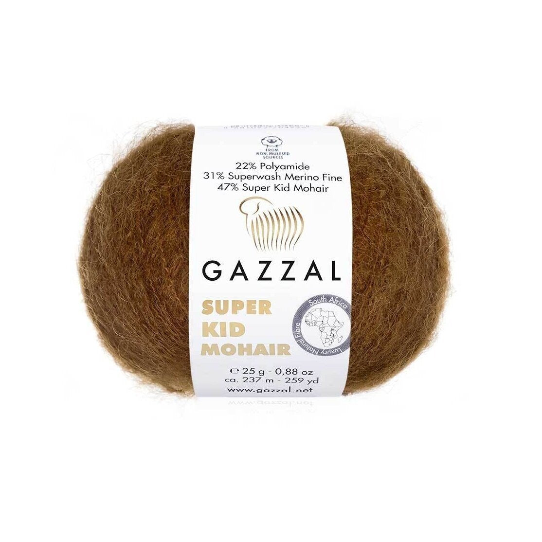 Gazzal Super Kid Mohair 64401 Brown – kid mohair merino yarn