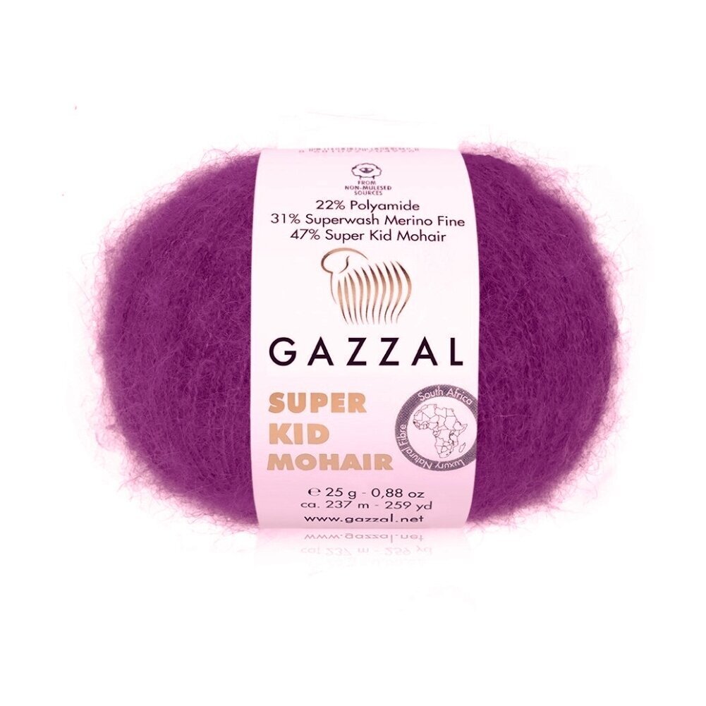 Gazzal Super Kid Mohair 64415 Plum – kid mohair merino yarn