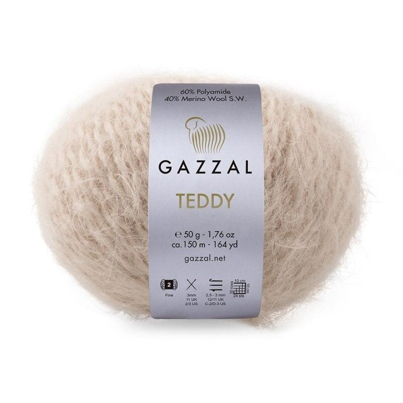 Gazzal Teddy 6534 Beige – merino bouclé yarn