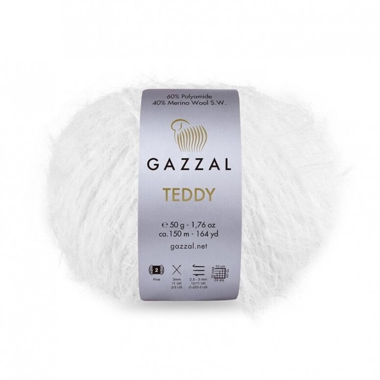 Gazzal Teddy 6530 Off White – merino bouclé yarn