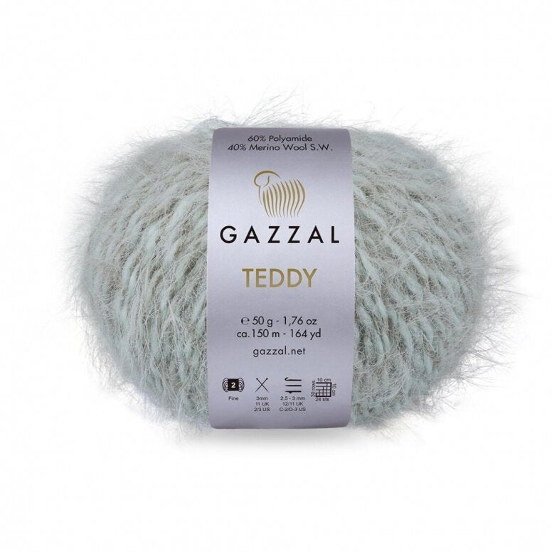 Gazzal Teddy 6535 Grey – merino bouclé yarn