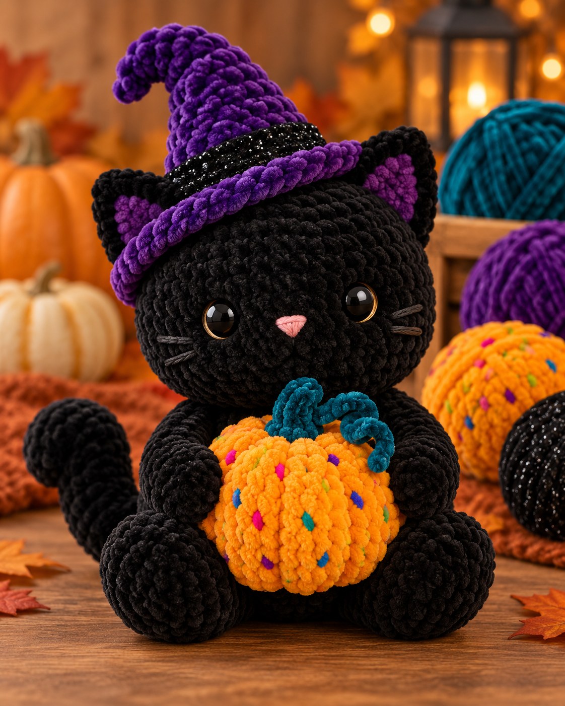Idea: crochet black cat treat basket – inspiration only, no pattern included