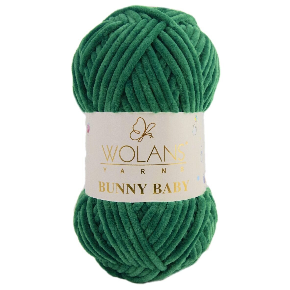 Wolans Bunny Baby 100-26 Pudeļu zaļa – šenila dzija