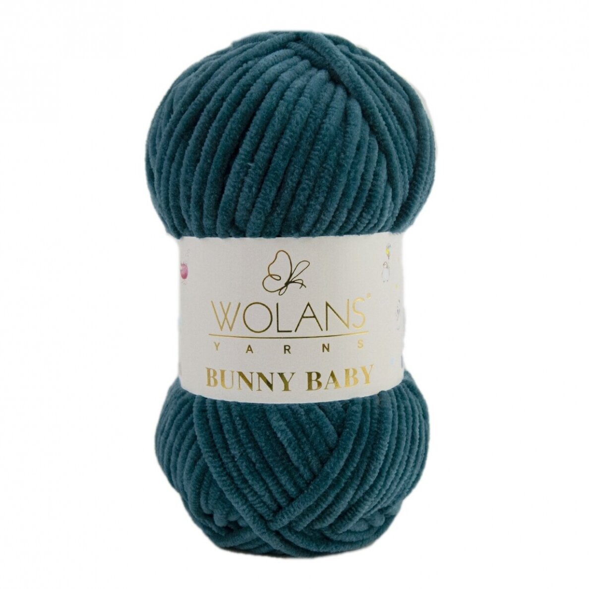 Wolans Bunny Baby 100-63 Tumši zilzaļa – šenila dzija