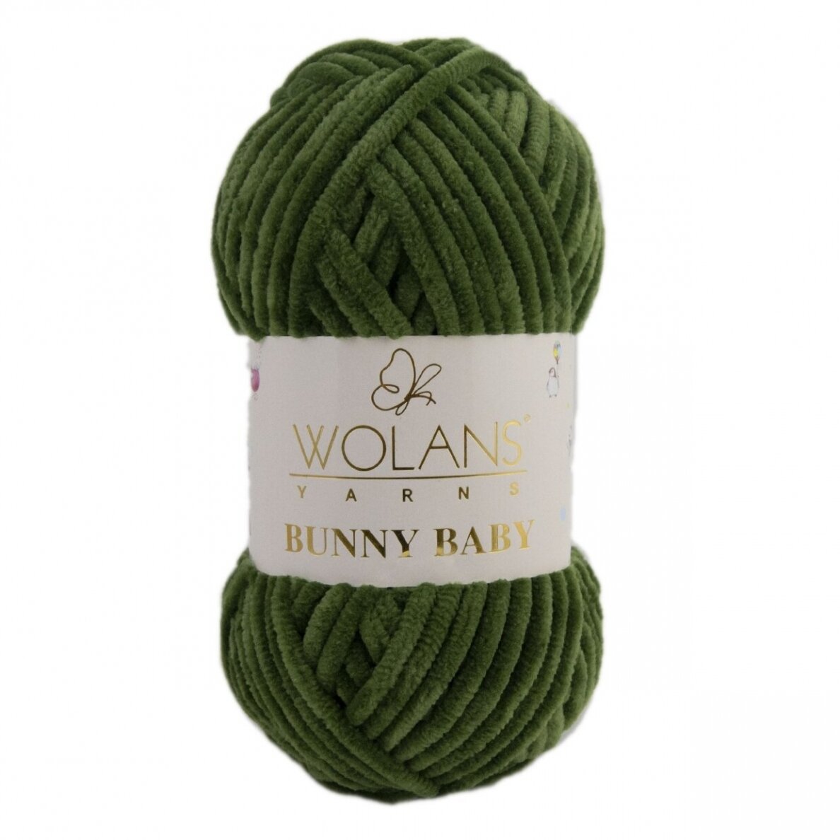 Wolans Bunny Baby 100-32 Tumši olīvu – šenila dzija