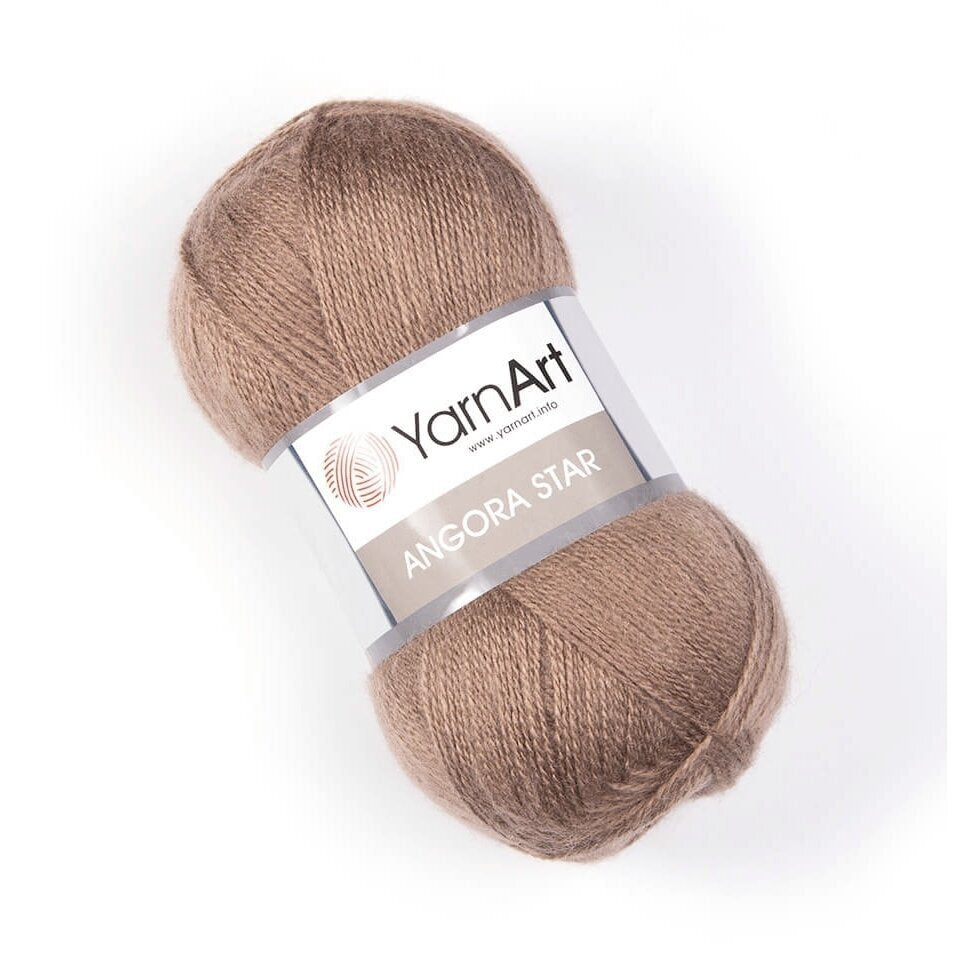 YarnArt Angora Star 514 Тёмно-бежевый – пушистая пряжа из акрила с шерстью