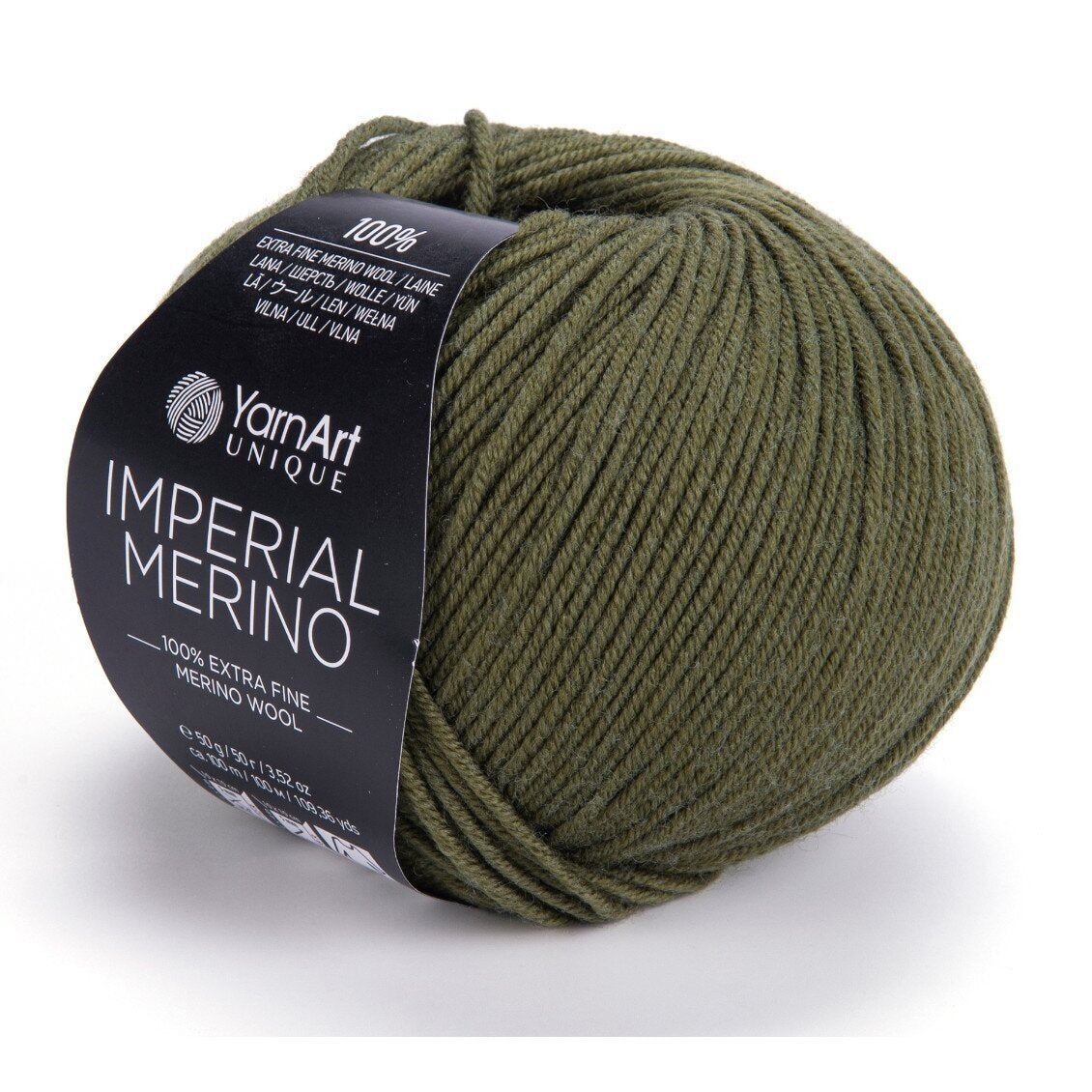 YarnArt Imperial Merino 3334 Tumši olīvu – merino vilnas dzija