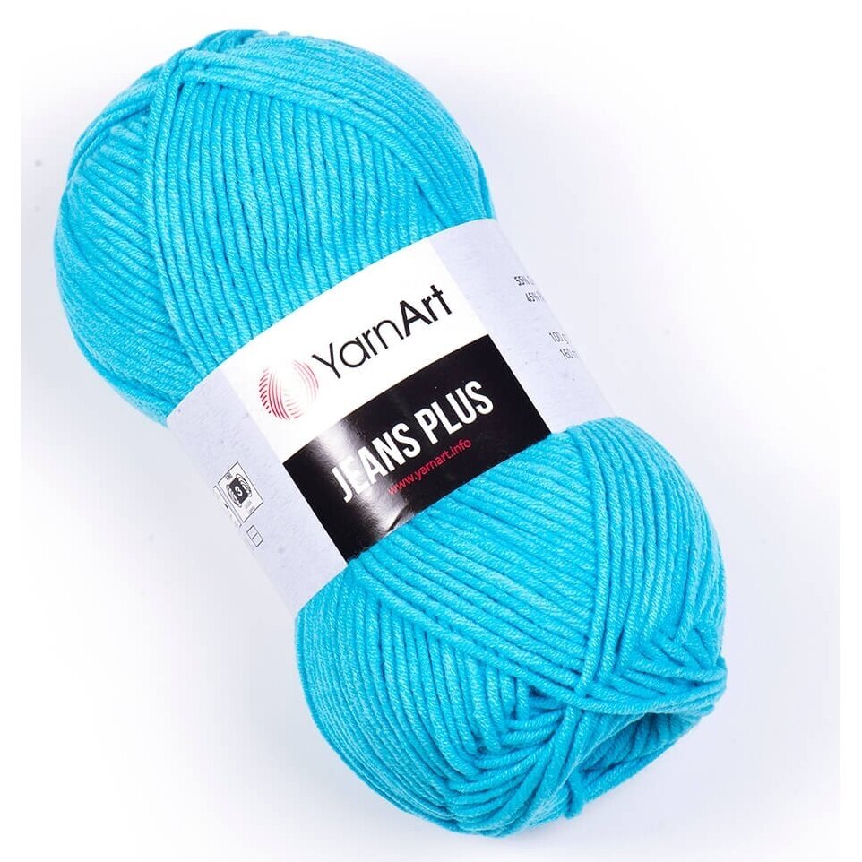YarnArt Jeans Plus 33 Бирюзовый – толстая пряжа из хлопка с акрилом