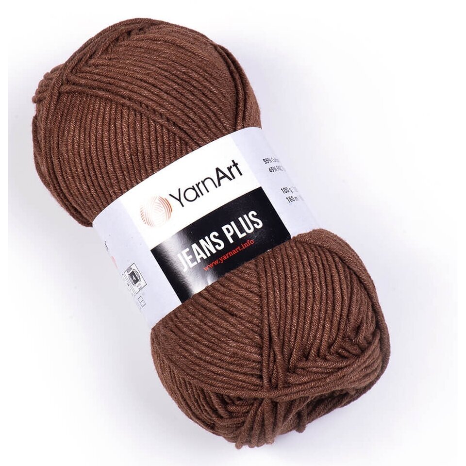 YarnArt Jeans Plus 70 Какао – толстая пряжа из хлопка с акрилом