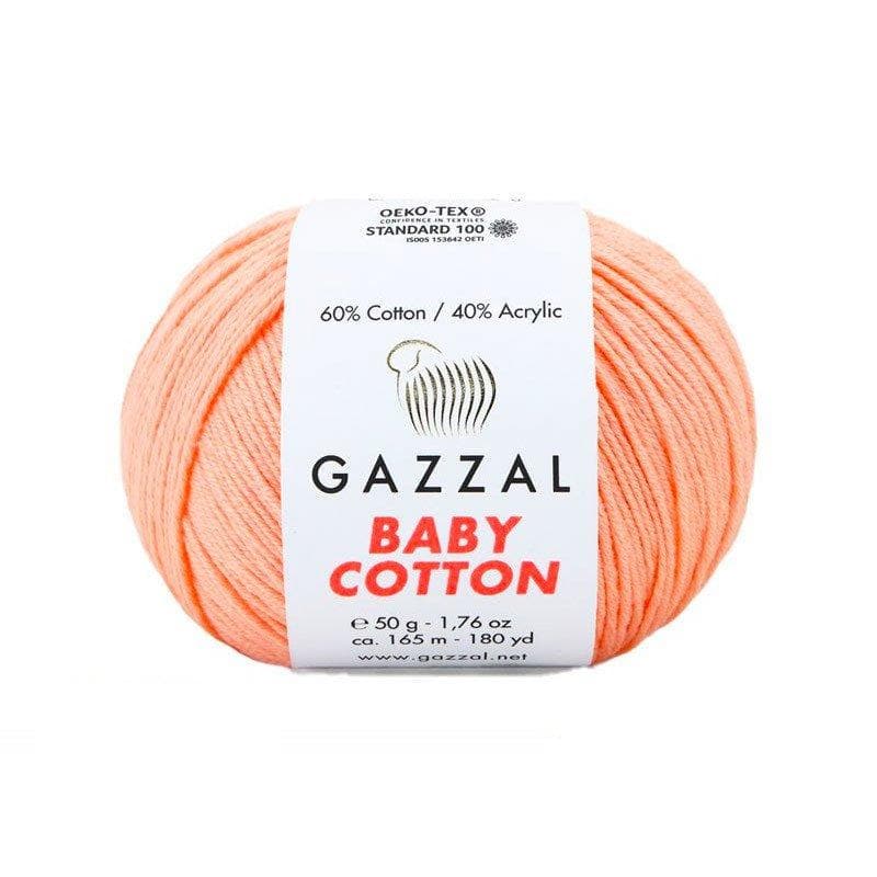 Gazzal Baby Cotton 3412 Ihuvärvi – puuvilla-akrüülist beebilõng