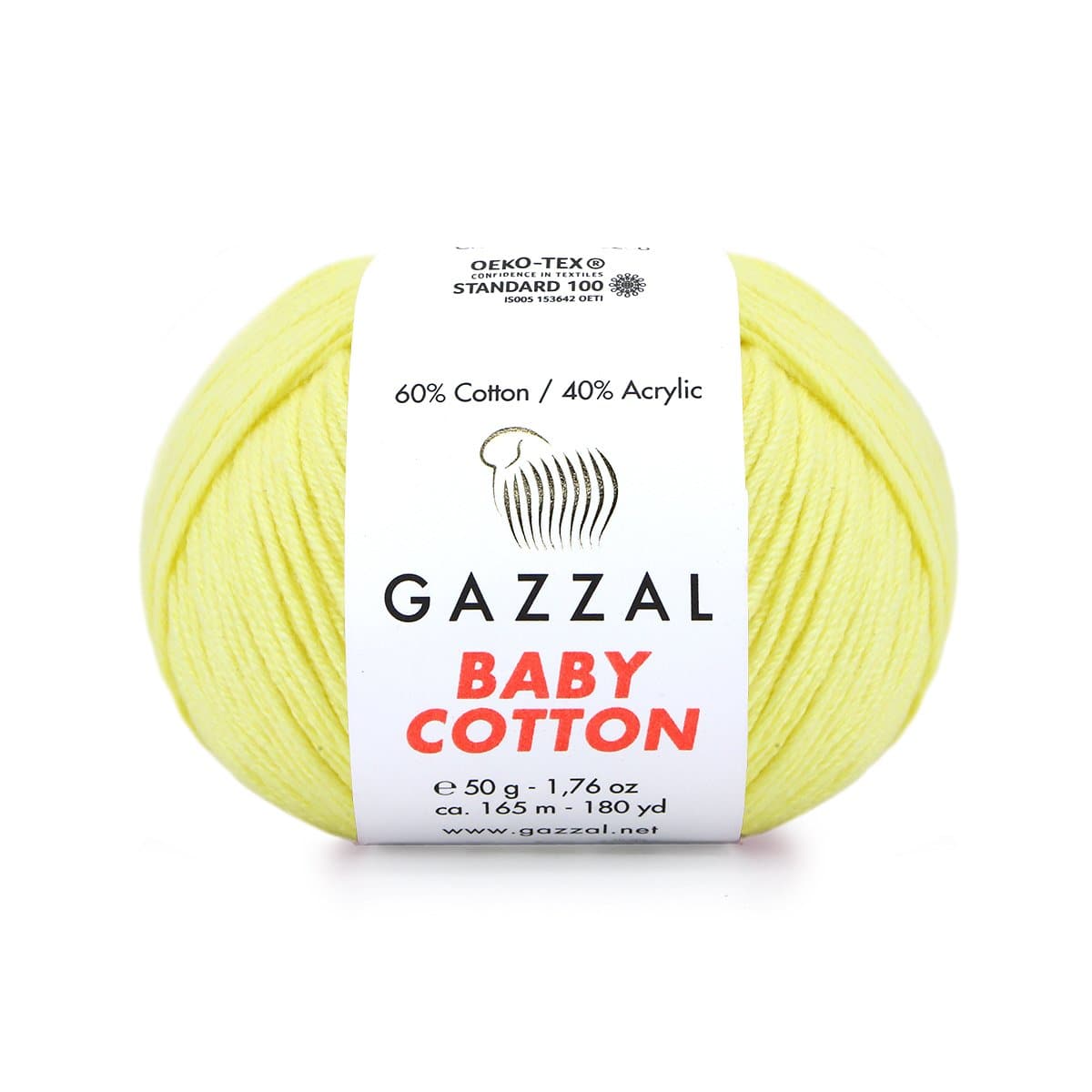 Gazzal Baby Cotton 3413 Helekollane – puuvilla-akrüülist beebilõng