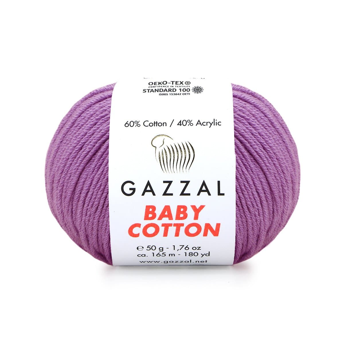 Gazzal Baby Cotton 3414 Violetne – puuvilla-akrüülist beebilõng