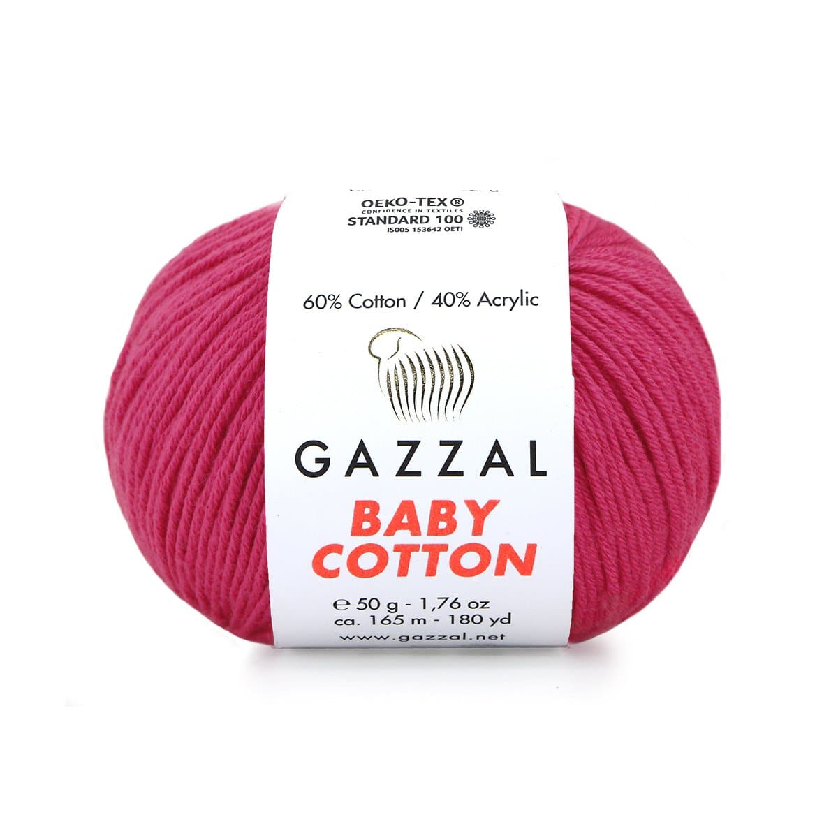 Gazzal Baby Cotton 3415 Vaarikas – puuvilla-akrüülist beebilõng