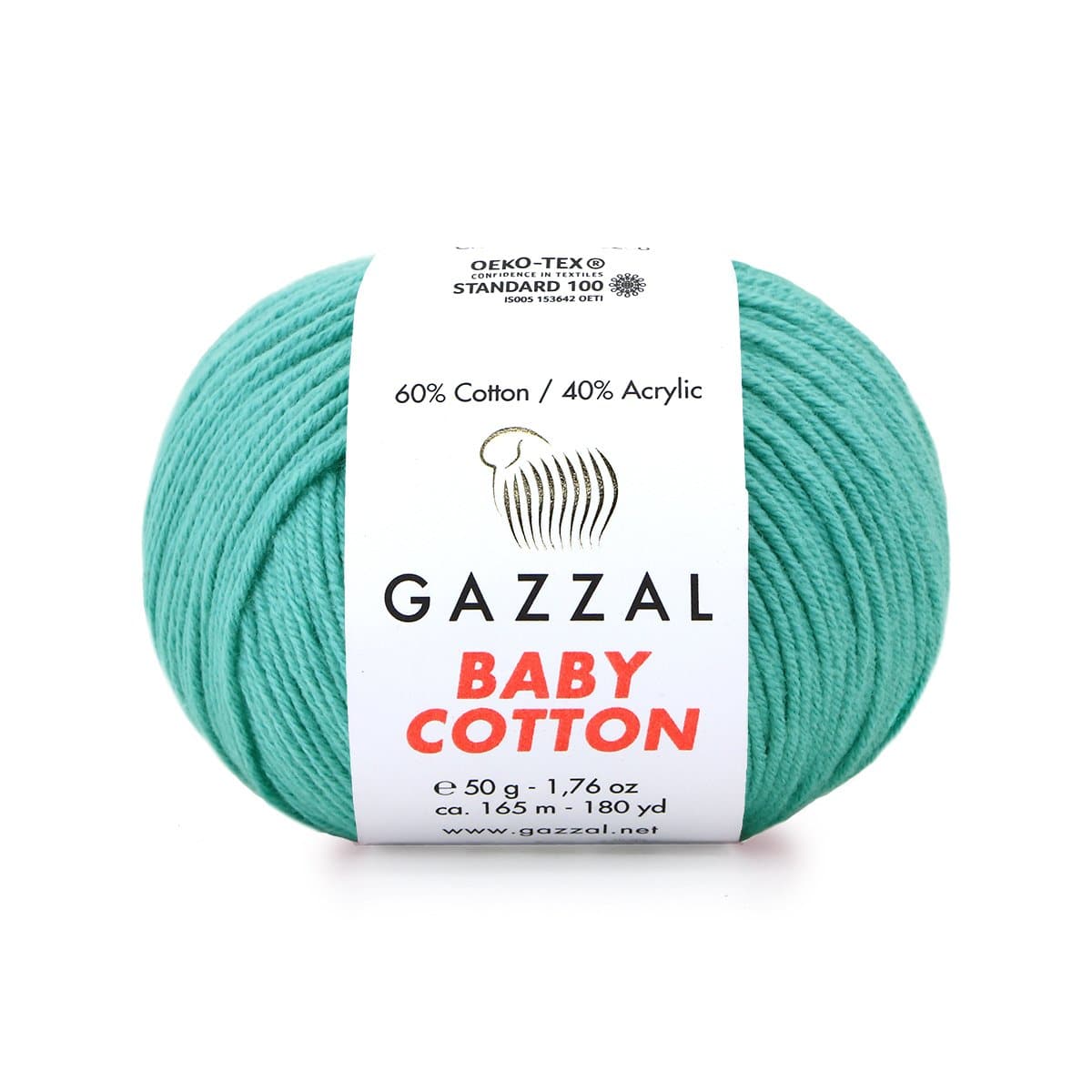Gazzal Baby Cotton 3426 Jade – puuvilla-akrüülist beebilõng