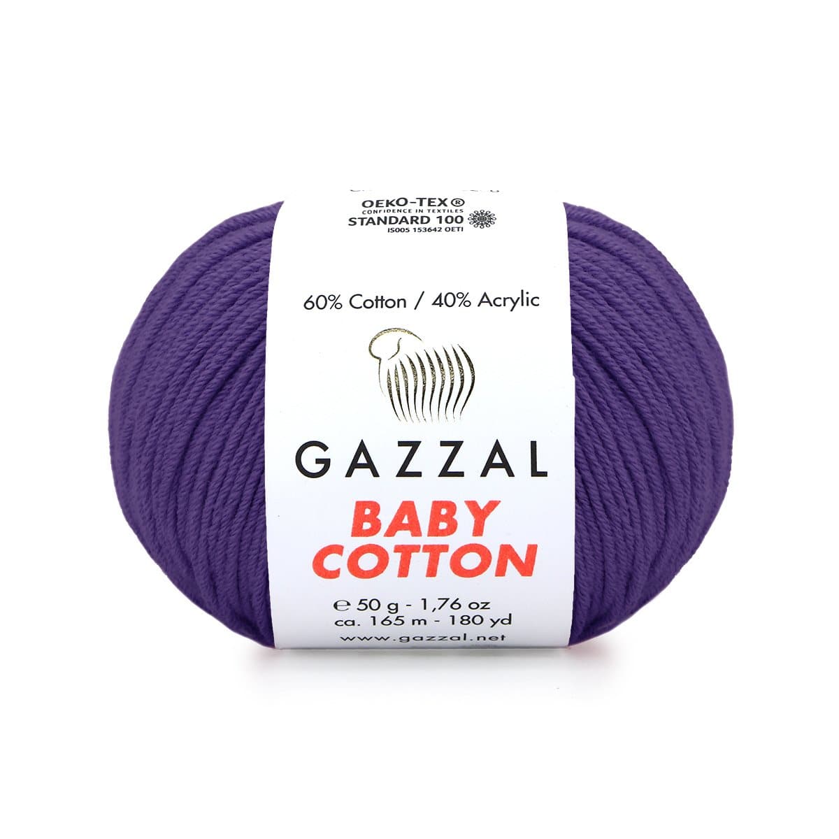 Gazzal Baby Cotton 3440 Purpur – puuvilla-akrüülist beebilõng