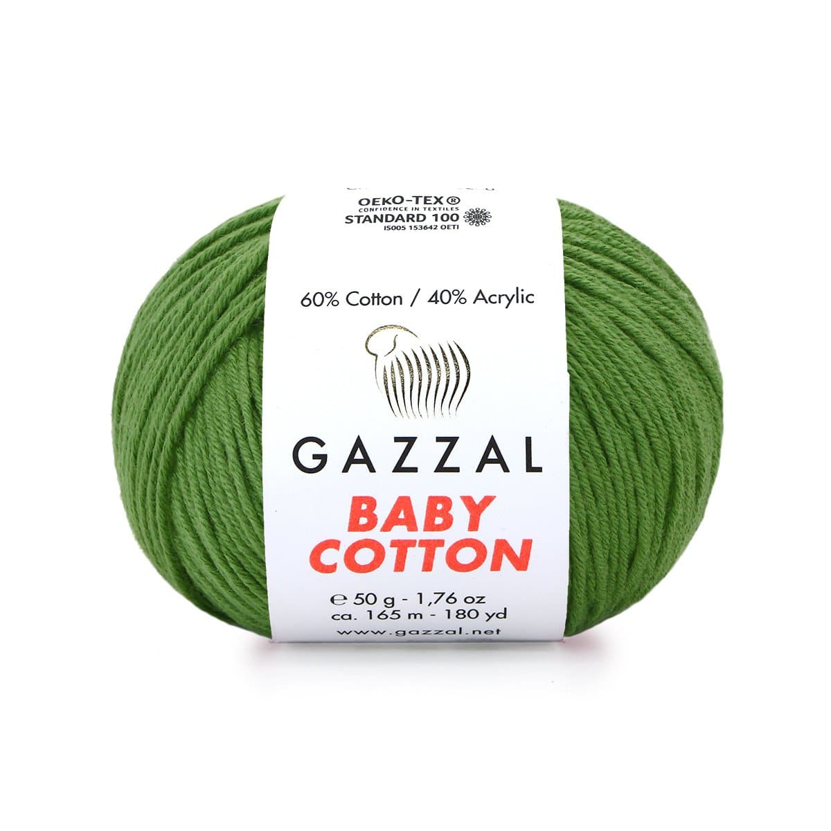 Gazzal Baby Cotton 3449 Roheline – puuvilla-akrüülist beebilõng