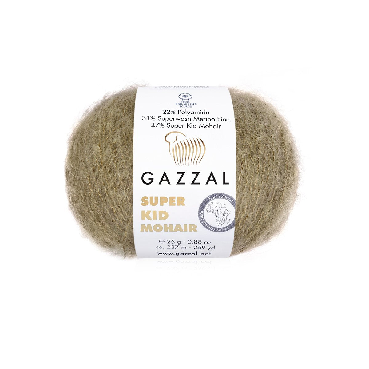 Gazzal Super Kid Mohair 64406 Серо-коричневый – мохер с мериносом