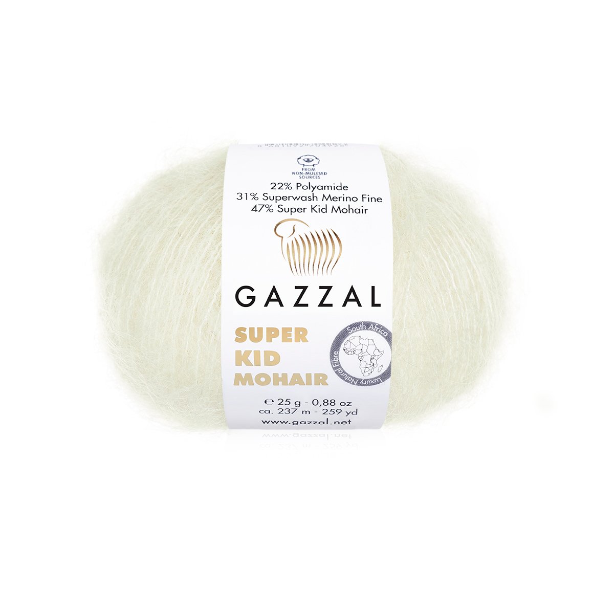 Gazzal Super Kid Mohair 64414 Vanilla – kid mohair merino yarn