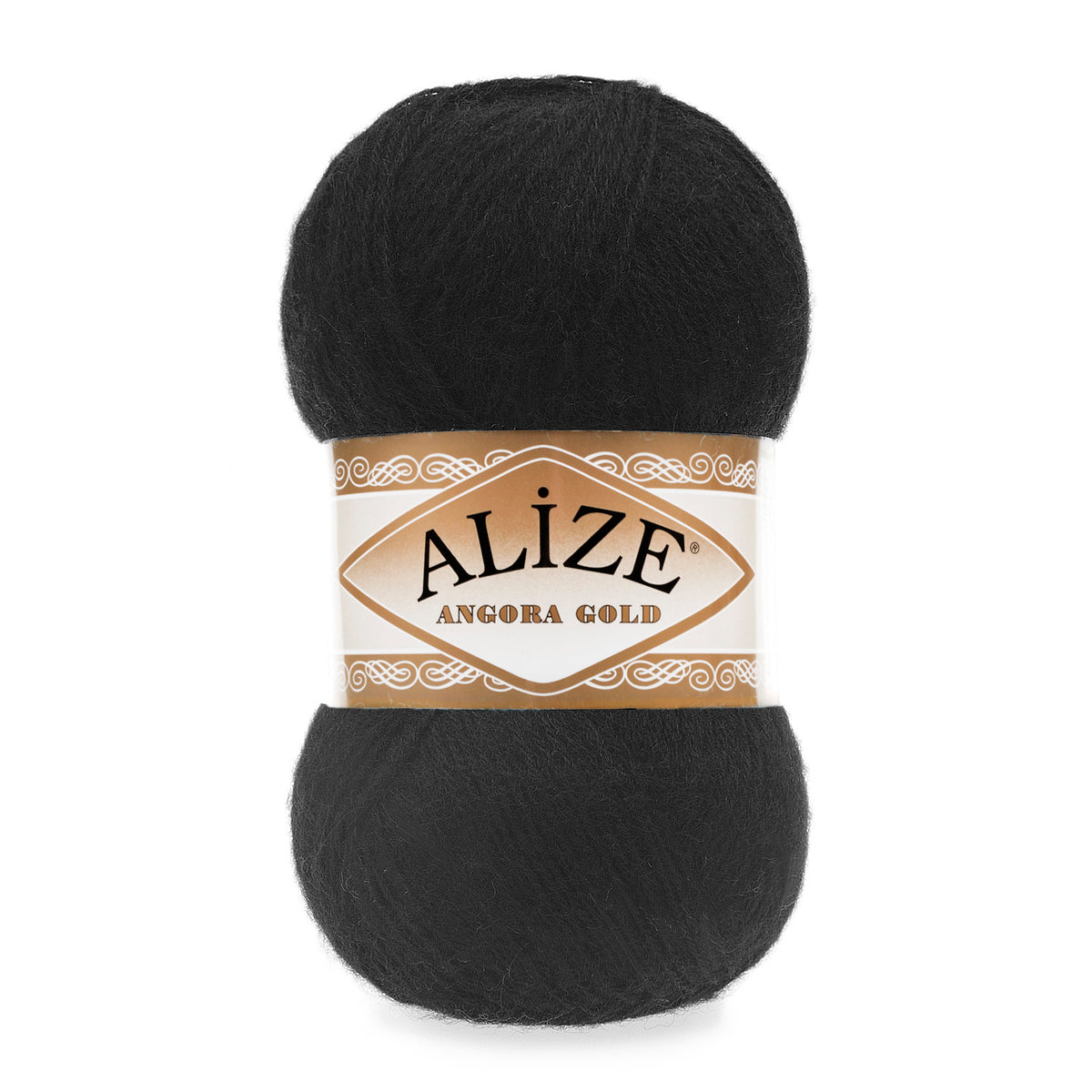 Alize Angora Gold 60 Juoda – pūkuoti akrilo ir vilnos siūlai