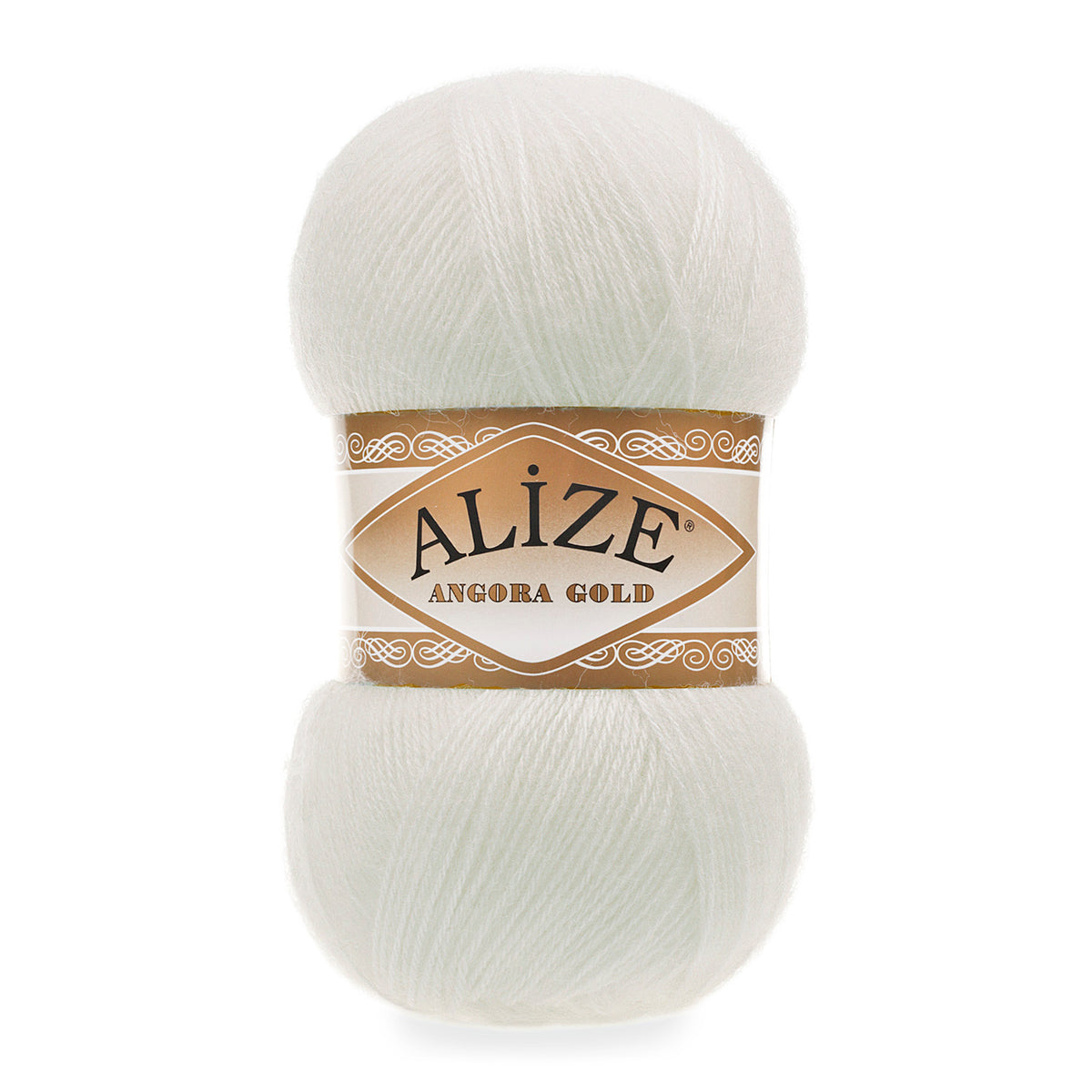 Alize Angora Gold 62 Balta – pūkuoti akrilo ir vilnos siūlai