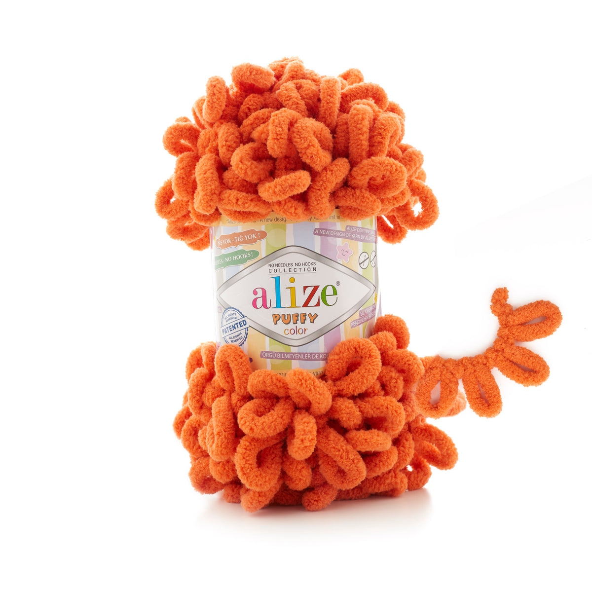 Alize Puffy 06 Oranža – dzija ar cilpām