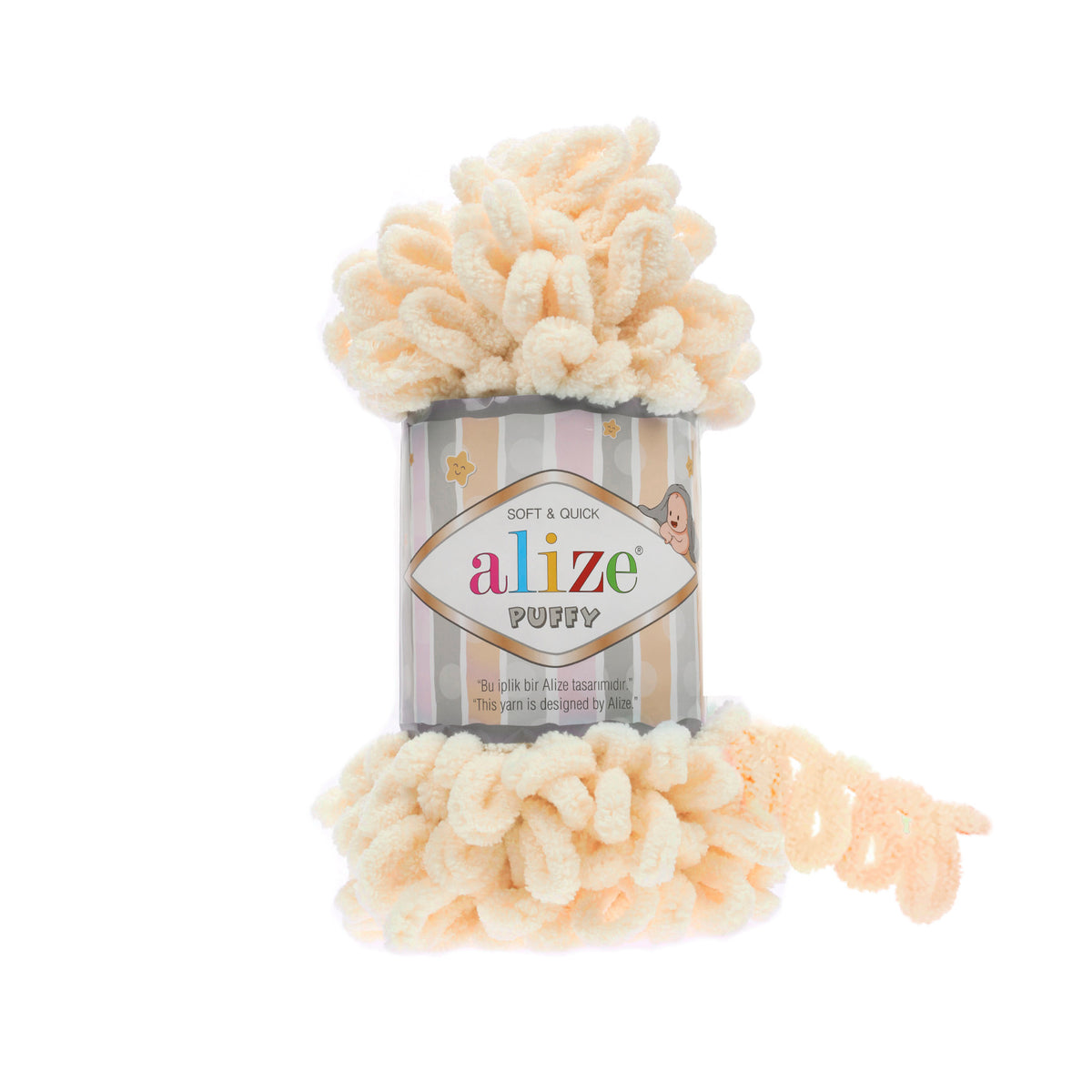Alize Puffy 742 Krēmkrāsas – dzija ar cilpām