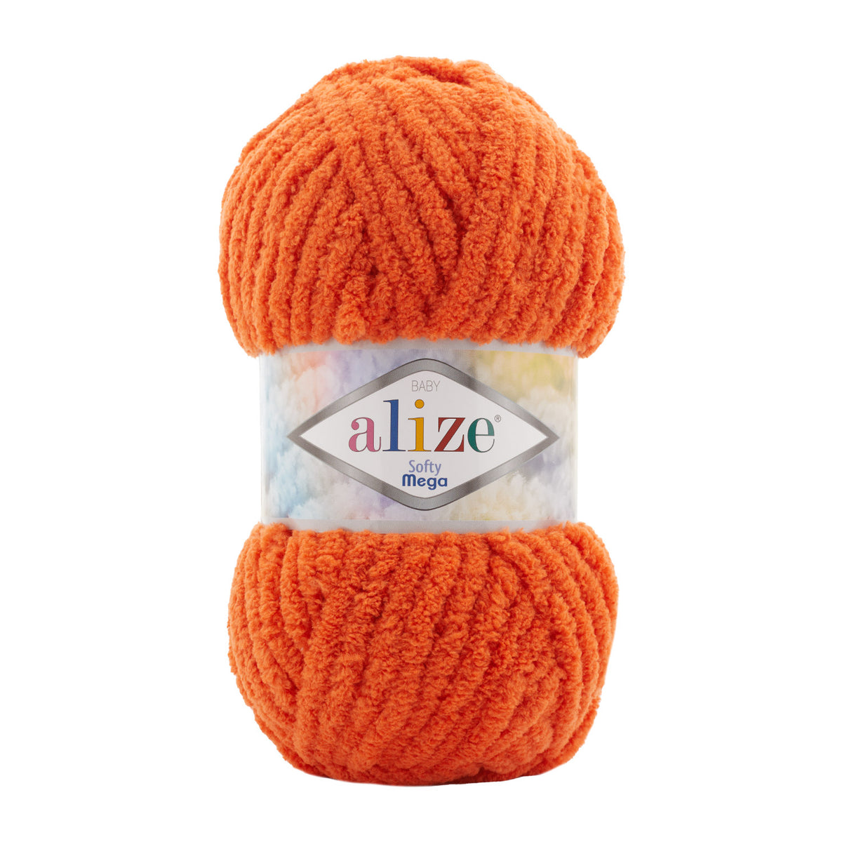Alize Softy Mega 06 Oranža – bieza pūkaina dzija
