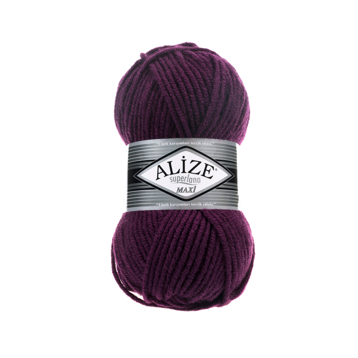 Alize Superlana Maxi 111 Тёмно-сливовый – толстая пряжа с шерстью