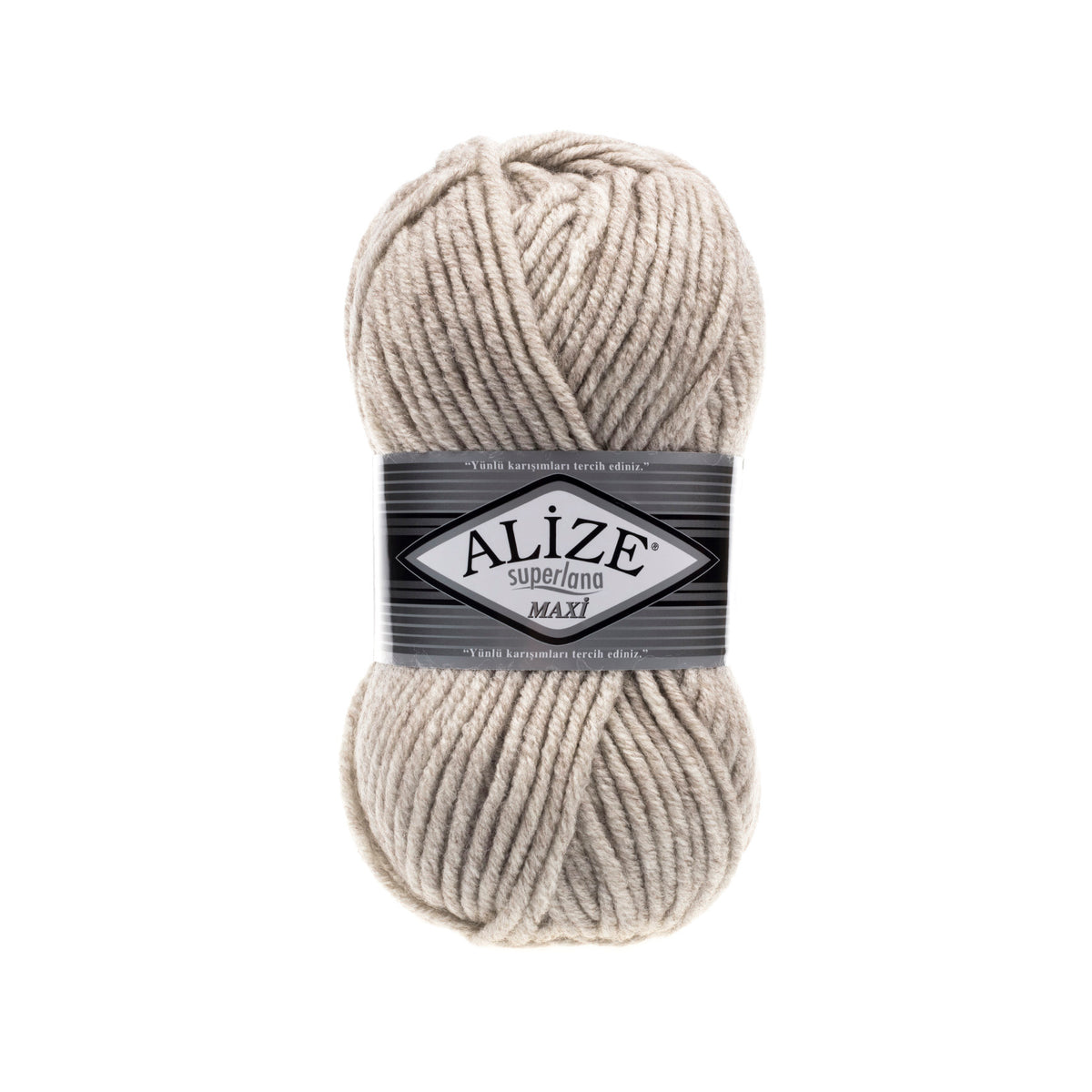 Alize Superlana Maxi 152 Бежевый меланж – толстая пряжа с шерстью