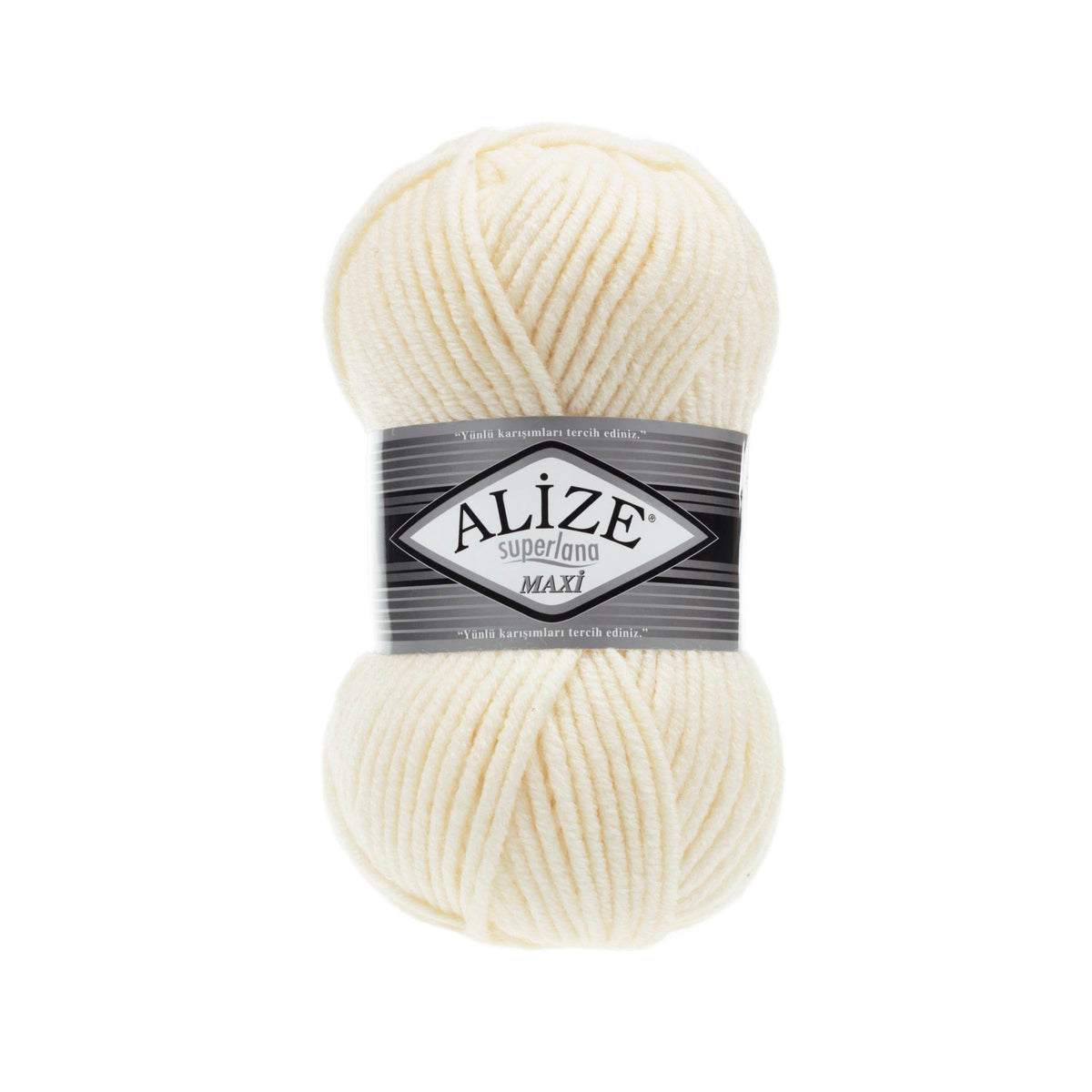 Alize Superlana Maxi 01 Кремовый – толстая пряжа с шерстью