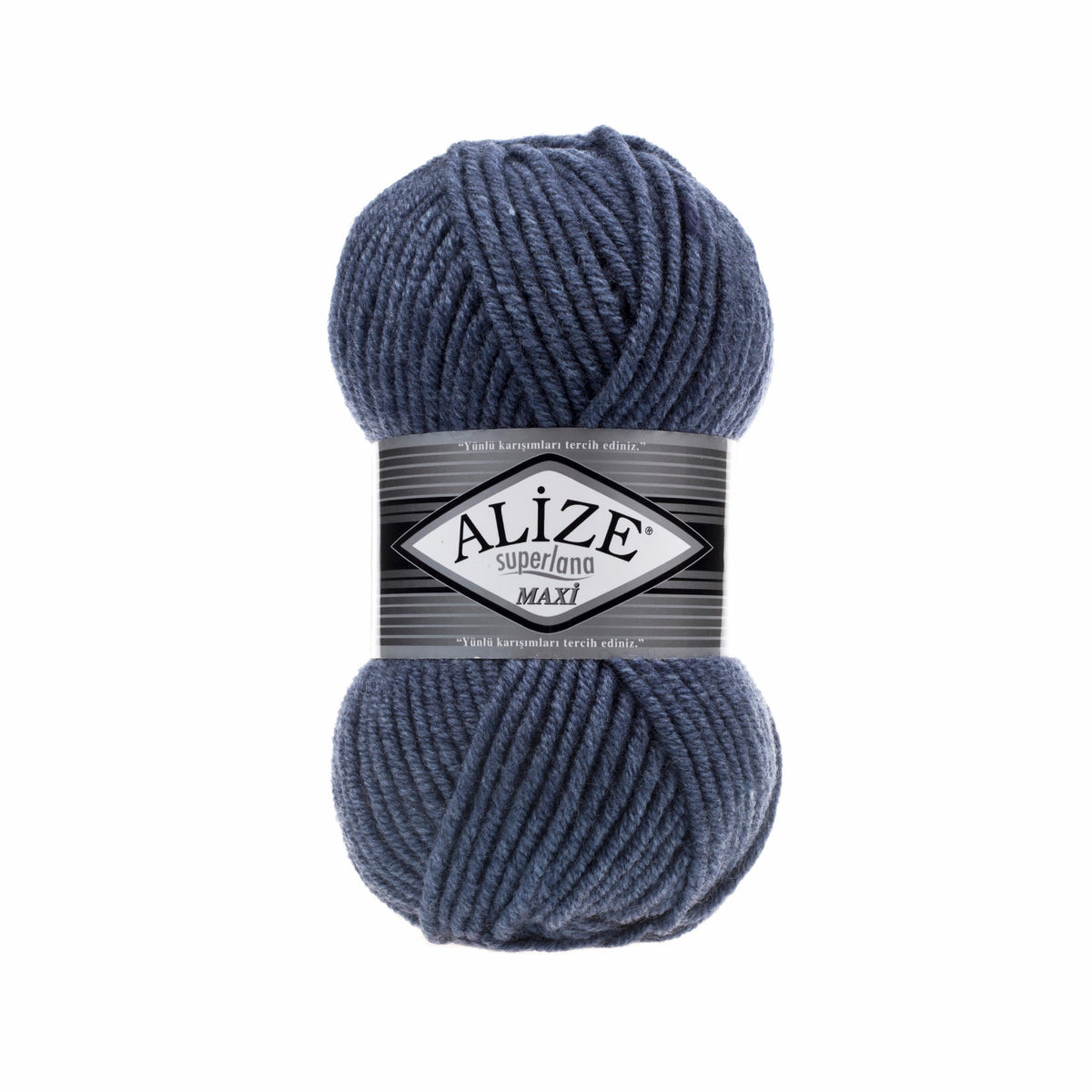 Alize Superlana Maxi 203 Джинсовый меланж – толстая пряжа с шерстью