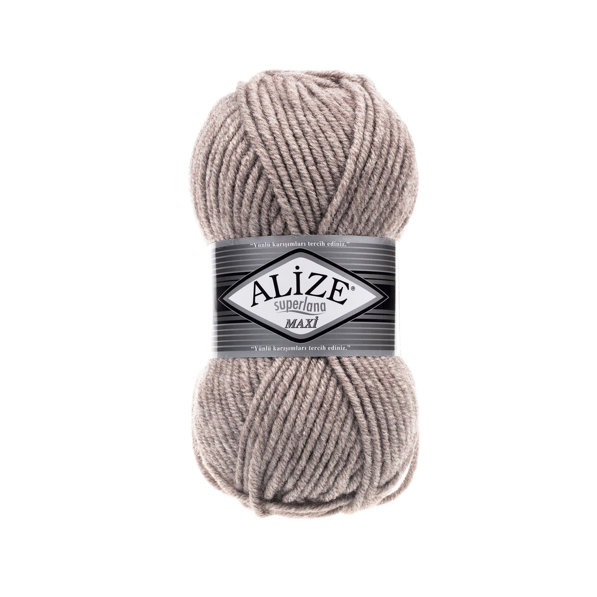 Alize Superlana Maxi 207 Светло-коричневый меланж – толстая пряжа с шерстью