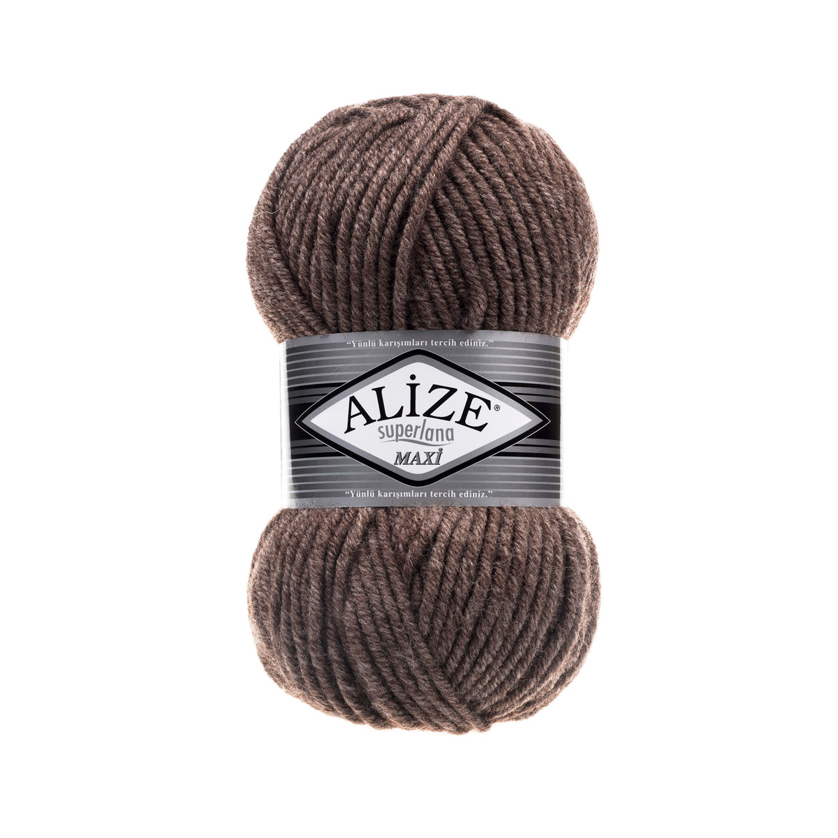 Alize Superlana Maxi 240 Коричневый меланж – толстая пряжа с шерстью