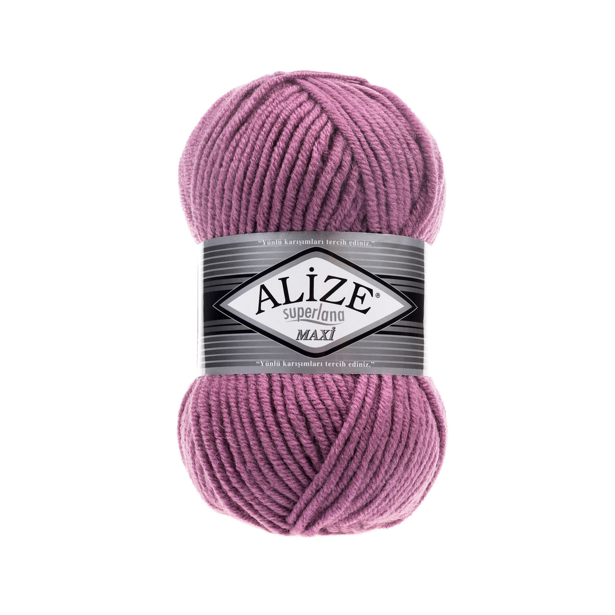 Alize Superlana Maxi 28 Тёмно-розовый – толстая пряжа с шерстью