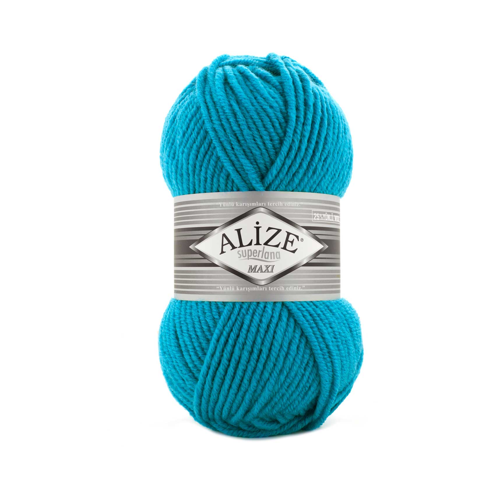 Alize Superlana Maxi 484 Сине-зелёный – толстая пряжа с шерстью