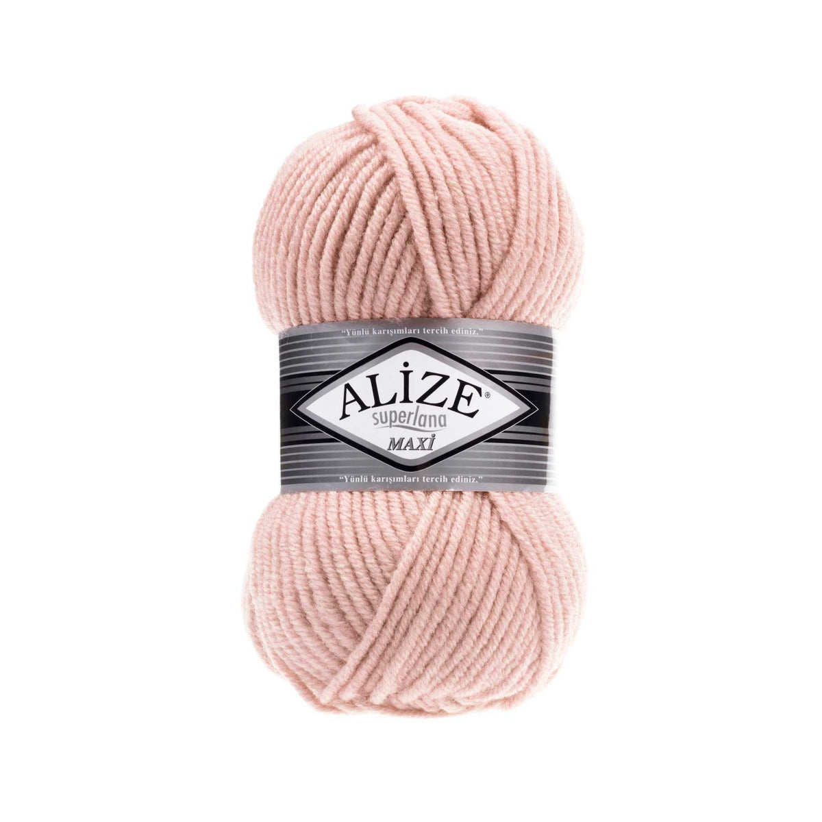 Alize Superlana Maxi 523 Пыльно-розовый – толстая пряжа с шерстью