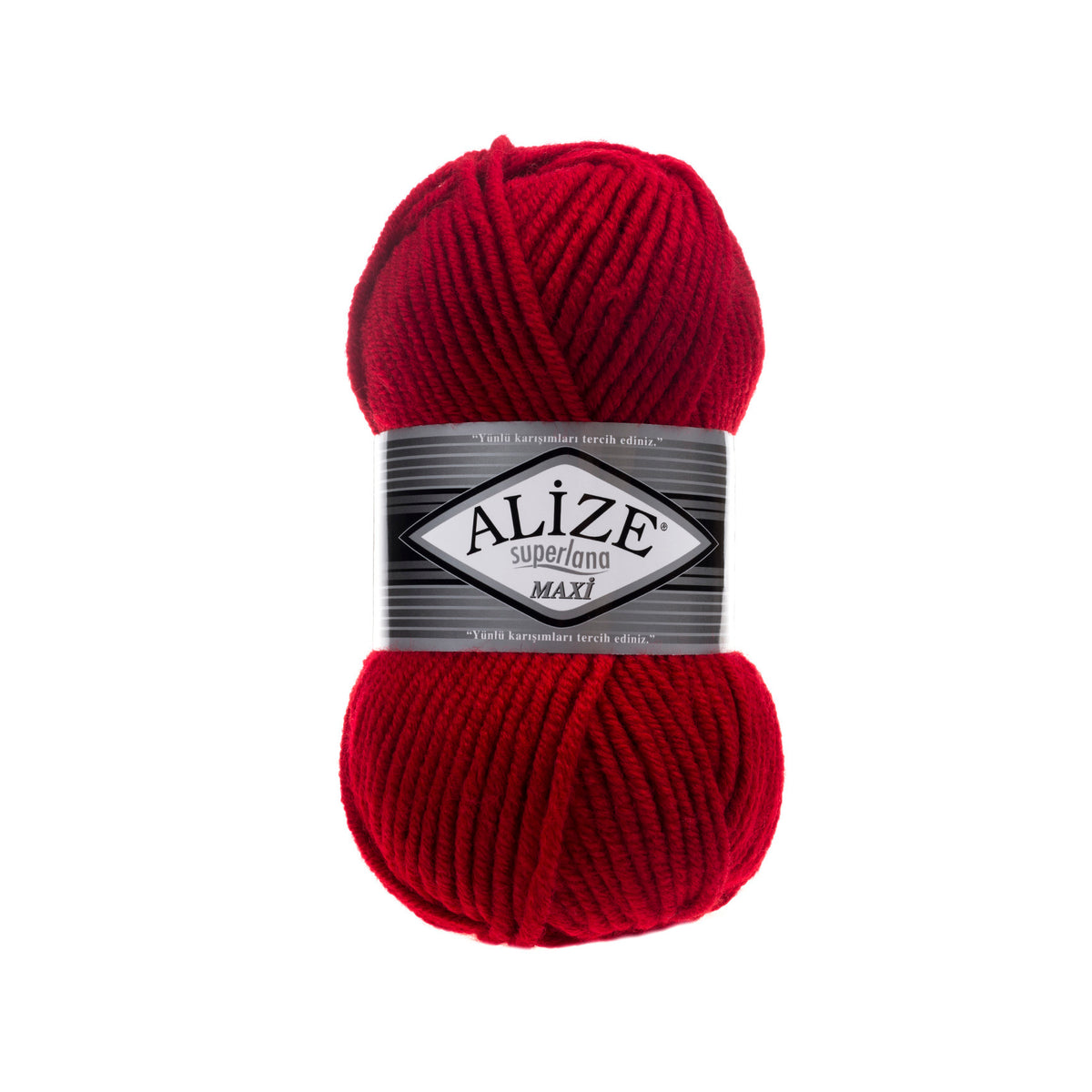 Alize Superlana Maxi 56 Красный – толстая пряжа с шерстью