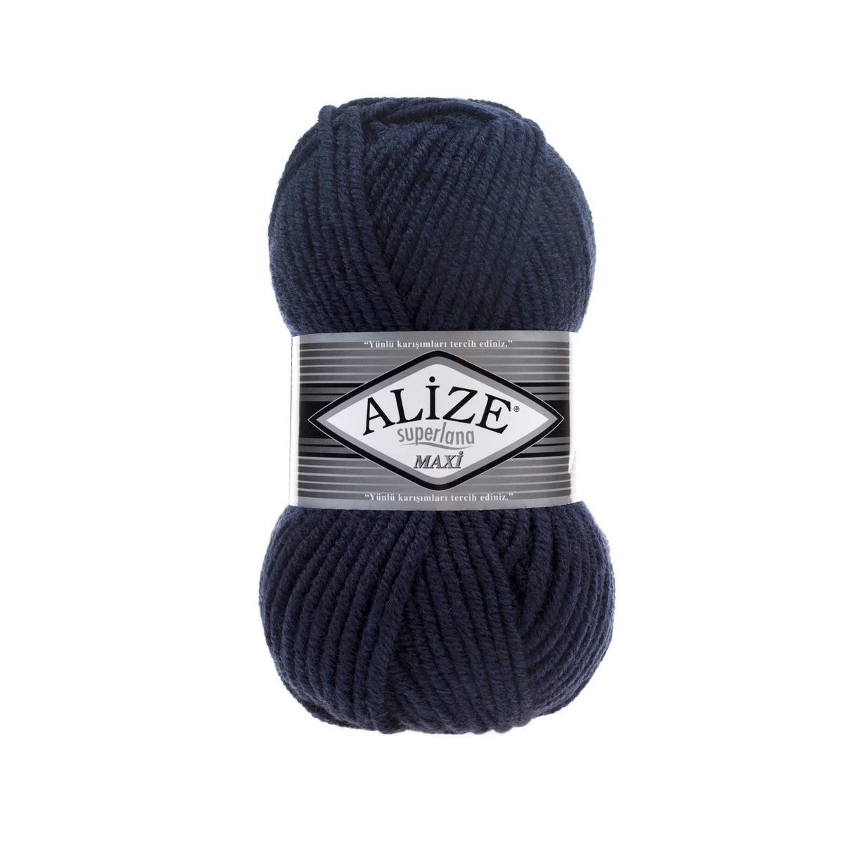 Alize Superlana Maxi 58 Тёмно-синий – толстая пряжа с шерстью