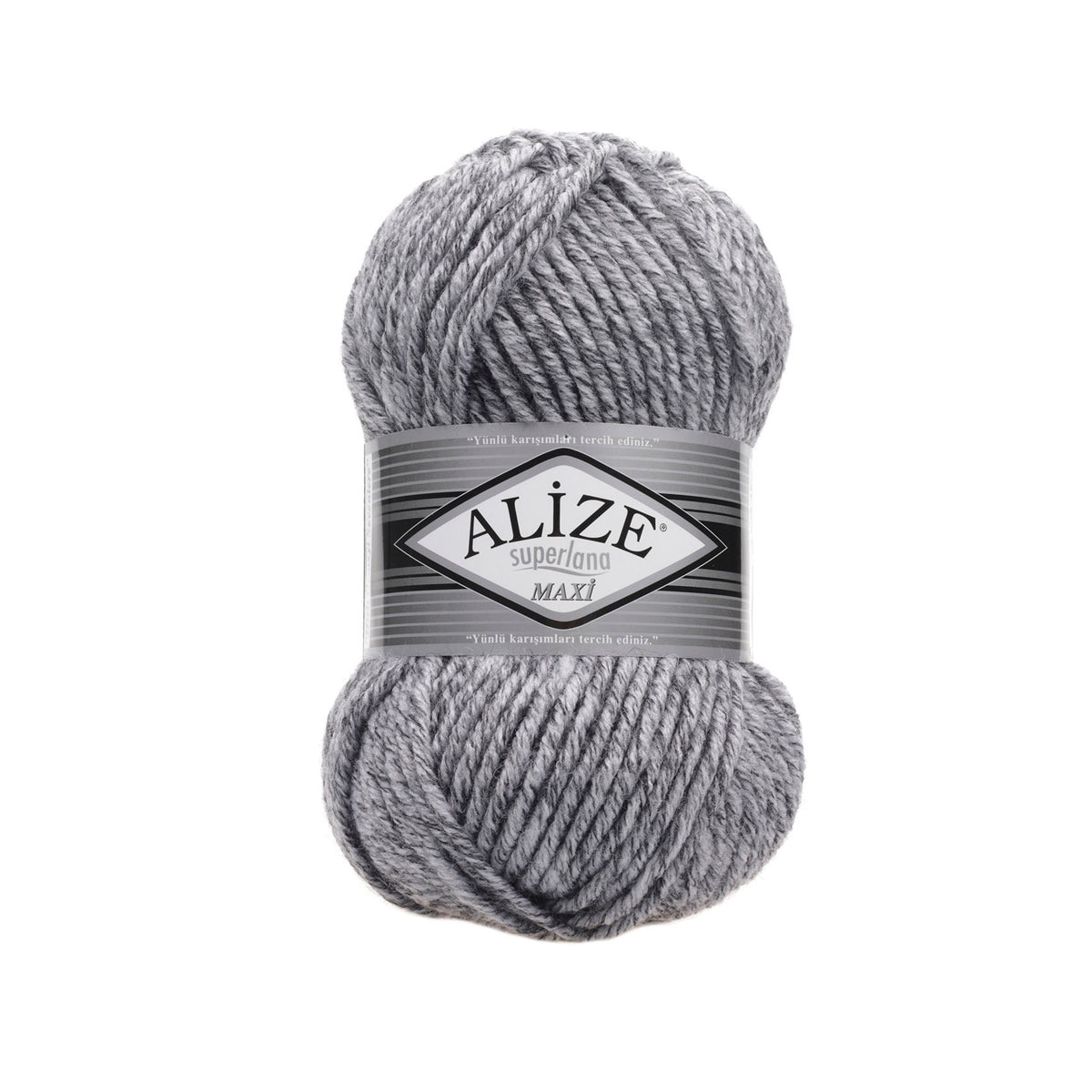 Alize Superlana Maxi 801 Средне-серый – толстая пряжа с шерстью