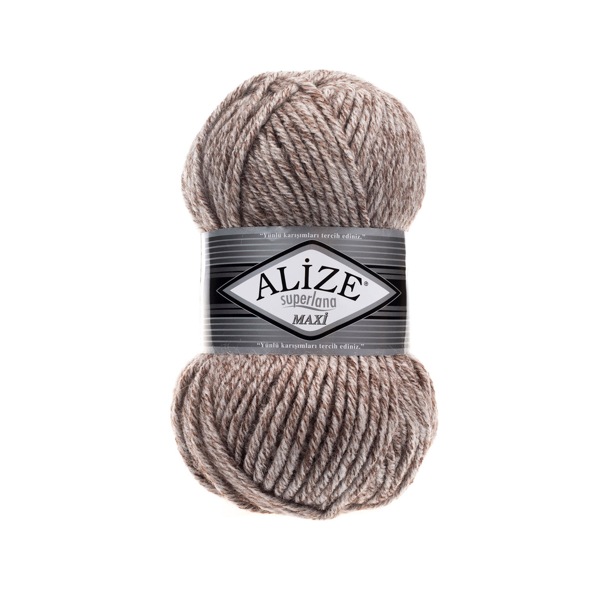 Alize Superlana Maxi 803 Серо-коричневый – толстая пряжа с шерстью