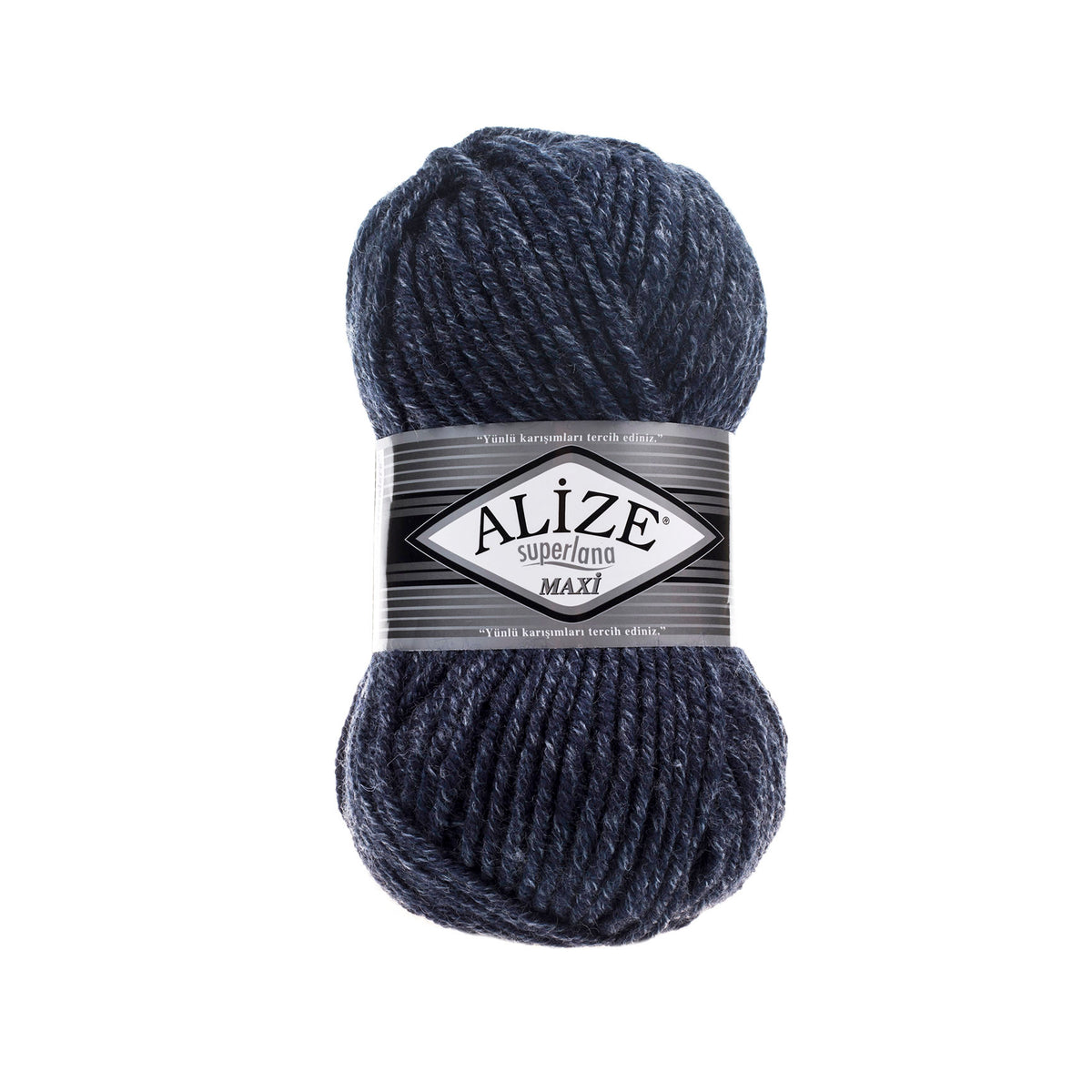 Alize Superlana Maxi 805 Тёмно-синий – толстая пряжа с шерстью