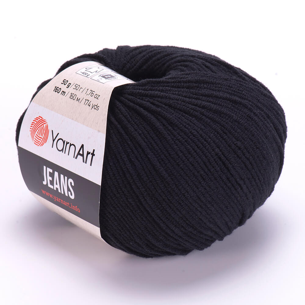 YarnArt Jeans 53 Чёрный – хлопковая пряжа для амигуруми