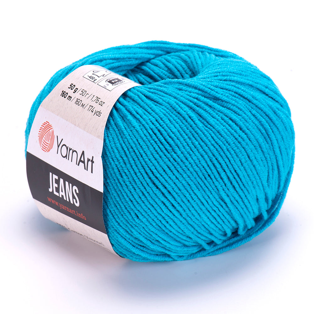YarnArt Jeans 55 Бирюзовый – хлопковая пряжа для амигуруми