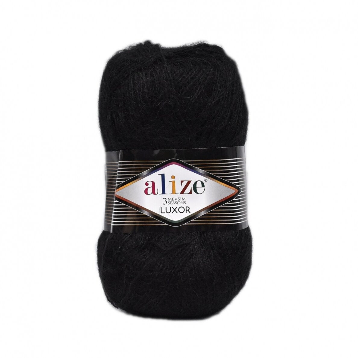 Alize 3 Season 60 Чёрный – лёгкая пряжа из акрила с мохером и шерстью