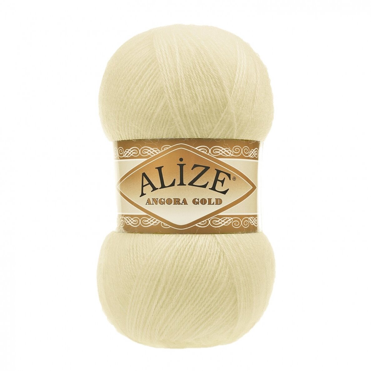 Alize Angora Gold 01 Kreminė – pūkuoti akrilo ir vilnos siūlai