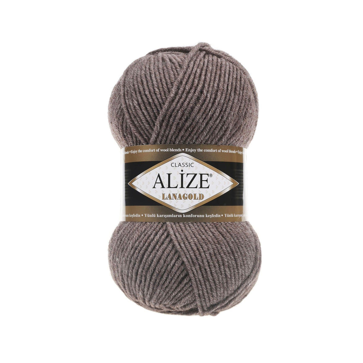 Alize Lanagold Classic 240 Коричневый меланж – шерсть с акрилом