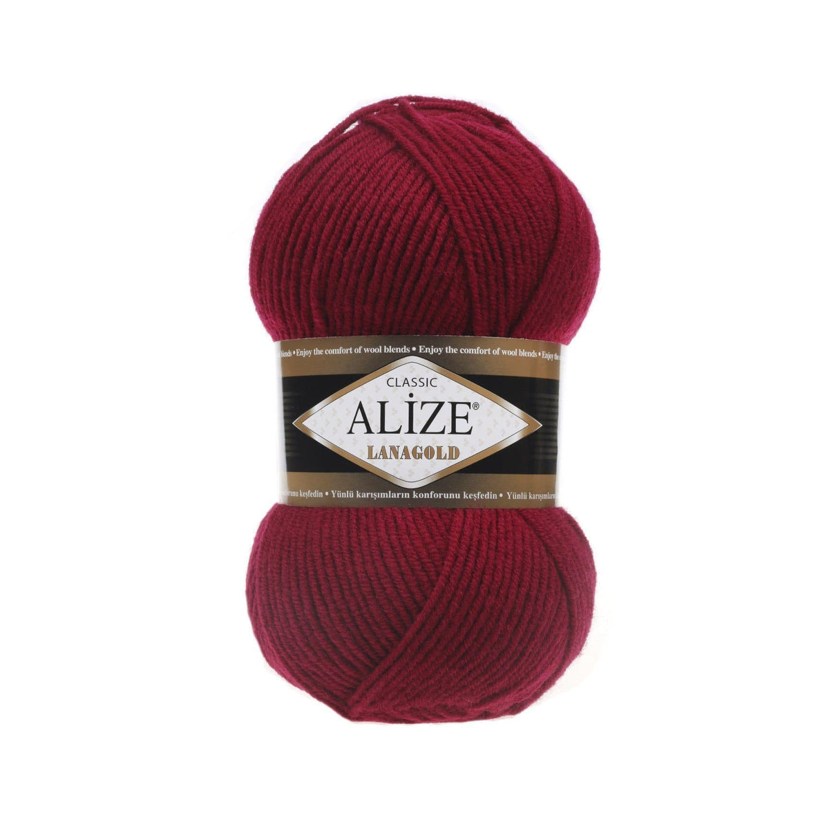 Alize Lanagold Classic 390 Тёмно-бордовый – шерсть с акрилом