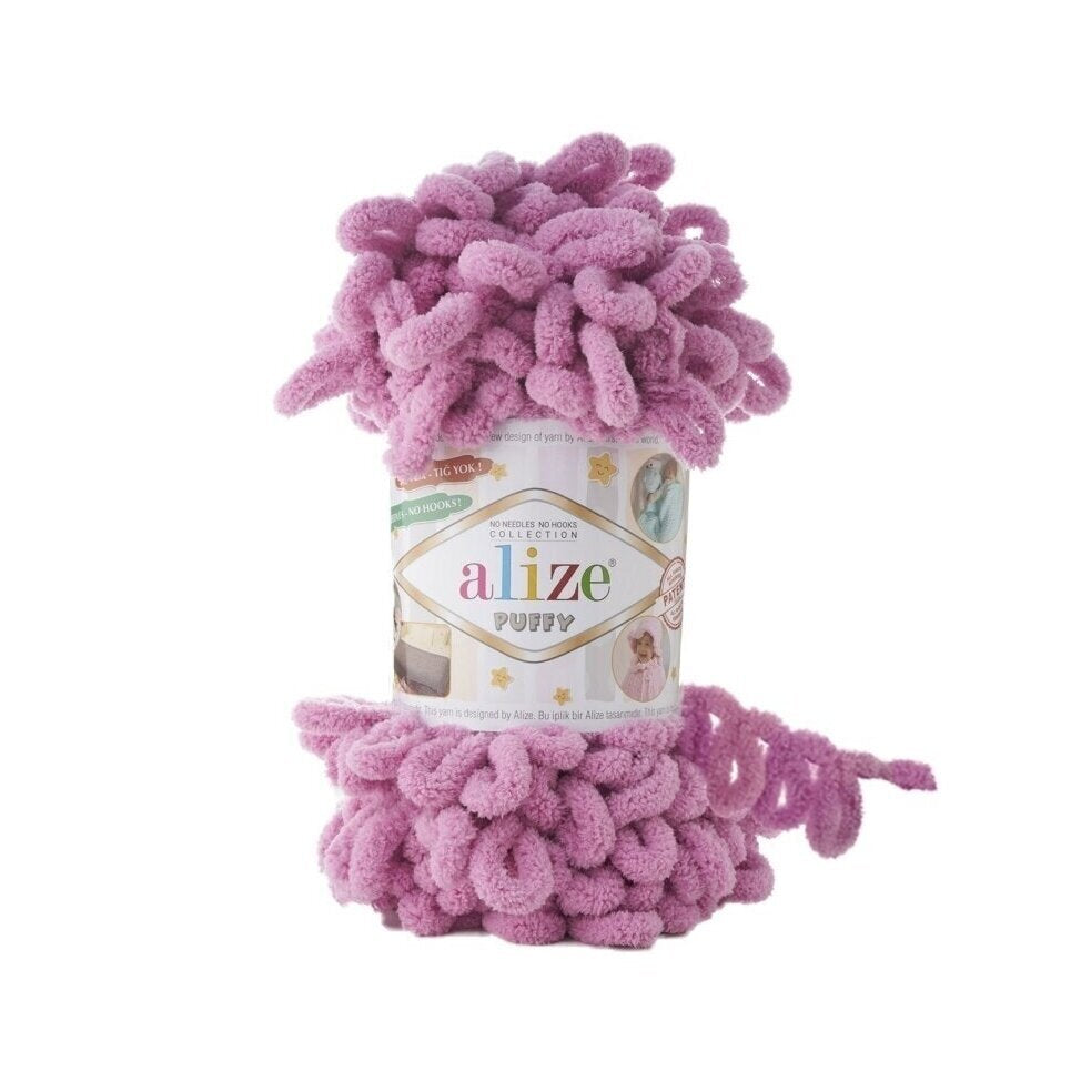 Alize Puffy 98 Rozā – dzija ar cilpām